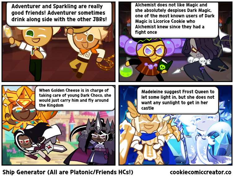 Cookie Run ship generator decides what Headcanons I make between two ...