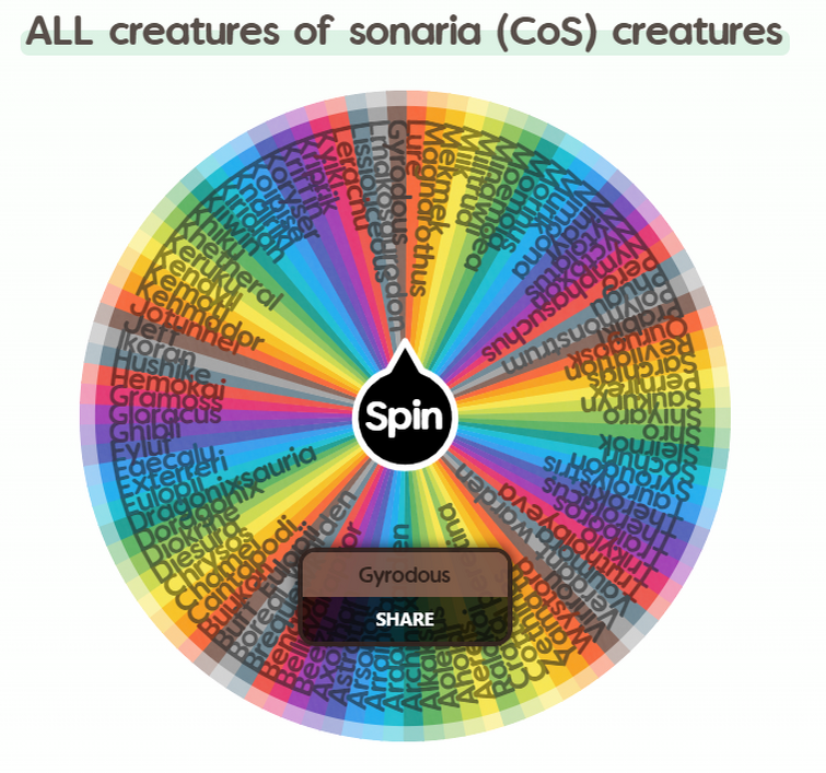 Creatures of Sonaria  Spin the Wheel - Random Picker
