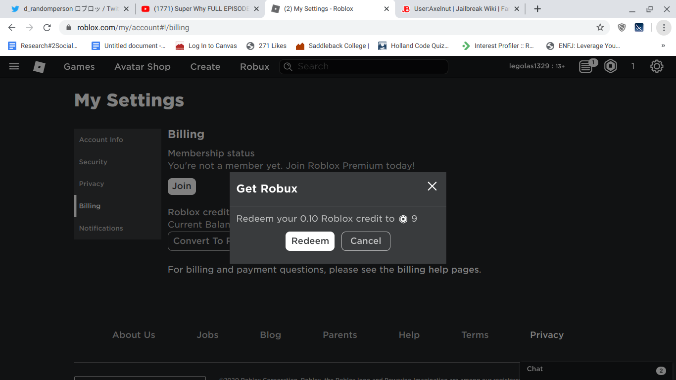 free robux on roblox settings