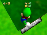 An odd texture can be found peeking from the underside of this platform.