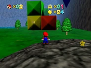 A ? block nearby some blocks.