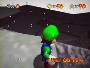 Luigi looking down into the lifeless battlefield below.