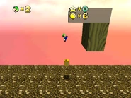 Luigi trying to jump on the Г-like platform.