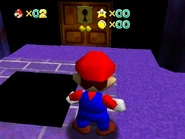 The hole leading to Bowser in the Dark World (Shoshinkai), and the key door leading to the Bowser Hallway.