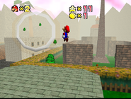 A development screenshot where the ring is placed smack-dab by the ground level.