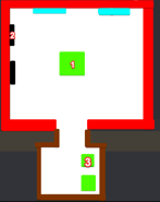 A mock-up image of Twilight Terrace's crimson iteration's layout created from what was seen in the video. Map Legend: 1 = The Star, 2 = Test Level, 3 = Castle1