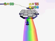 Luigi ascends the tower.