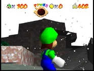 Looking up at the mountain from the lower part of the level.