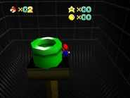 The pipe at the top of the area.