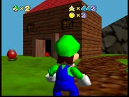 The only house that will be left standing in Dead Village, with its Bob-omb inhabitant.