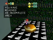 Mario pressing the yellow cap switch.