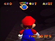 Mario looking up at the tower.