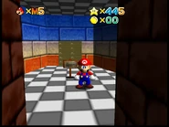 Mario near the sign.