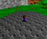 Mario on a rocky platform.