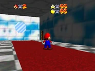 An odd mirror-like feature with a tiny room behind it.