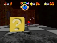 Several grates and the ? Block containing a star.