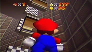 Mario looking up with dread at the wall jumping section.
