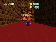 The empty hallway accessed via the elevated door in the main room.