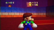 ...and has now lost his hat. Nice going, Luigi.