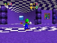 There is a door placed in-between the glass, defeating the purpose of the nearby Vanish Cap block.