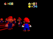 A Faceless Mario approaches.