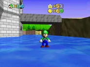 Luigi can walk on water.
