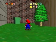 Warp pipe near and behind the house.