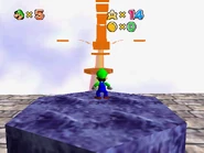 The area renders orange terrain when it's far away from the draw distance.