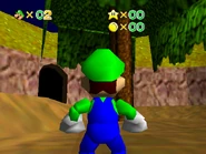 A mysterious hole in a wall, which may have been intended for a warp.