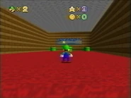 Moon Long hall 3.png (941 KB) Brick hallway with a window and a warp to Bob-omb Fortress.