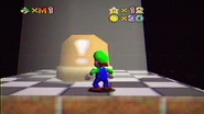 Luigi observing the Yellow Switch in the Holy Yellow Switch Palace.