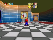 Boo painting tucked behind a corner.