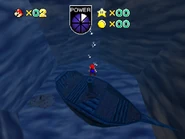 The ship underwater.