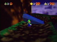 Luigi at the top of the waterfall.