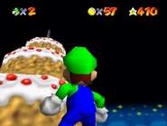Luigi finally gets the cake he was promised.