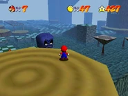 Mario standing on an oak.