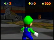 The garden area with a dry fountain and the door to 4th Floor.