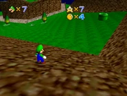 The vast valley with a warp pipe leading to Dry Town.