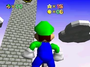 Luigi examines the tower.