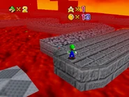 A view of the right side of the platforming section that the green plumber must traverse.