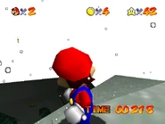 A static 2D image of a star far out of bounds floating in mid-air.