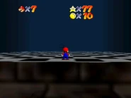 The star at the end of the platforming section, albeit it's already collected in this screenshot.