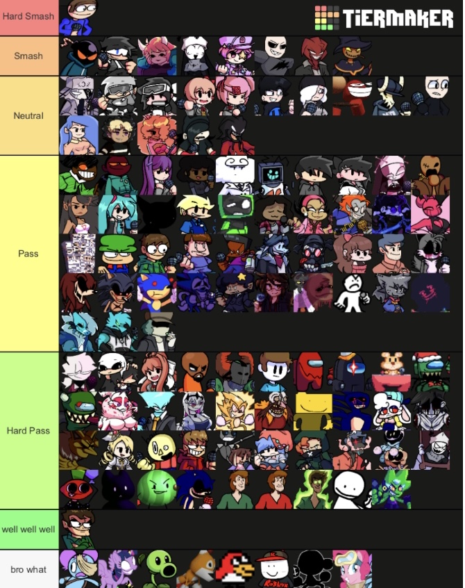 fnf mods smash or pass tierlist because why not lmao