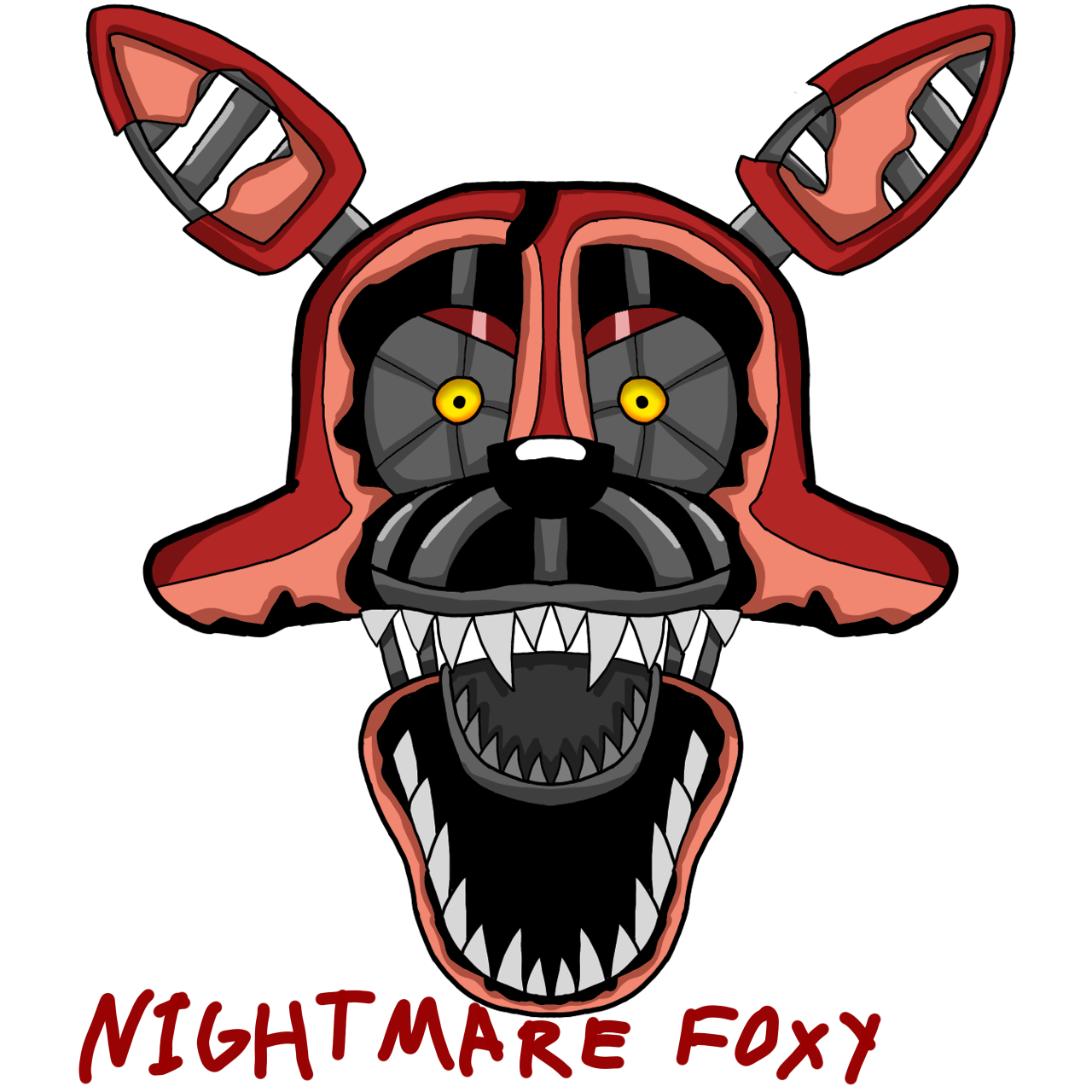 How to Draw Nightmare Foxy  Five Nights at Freddy's 