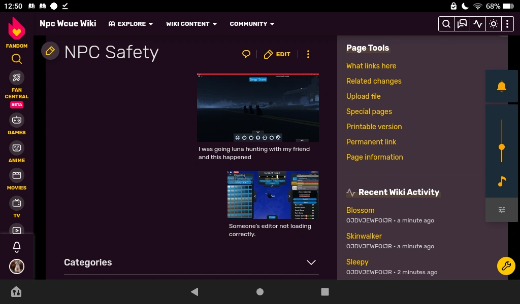 SOMEONE IS VANDALISING NPC WIKI!! IF U KNOW HOW TO FIX IT PLS COME HELP