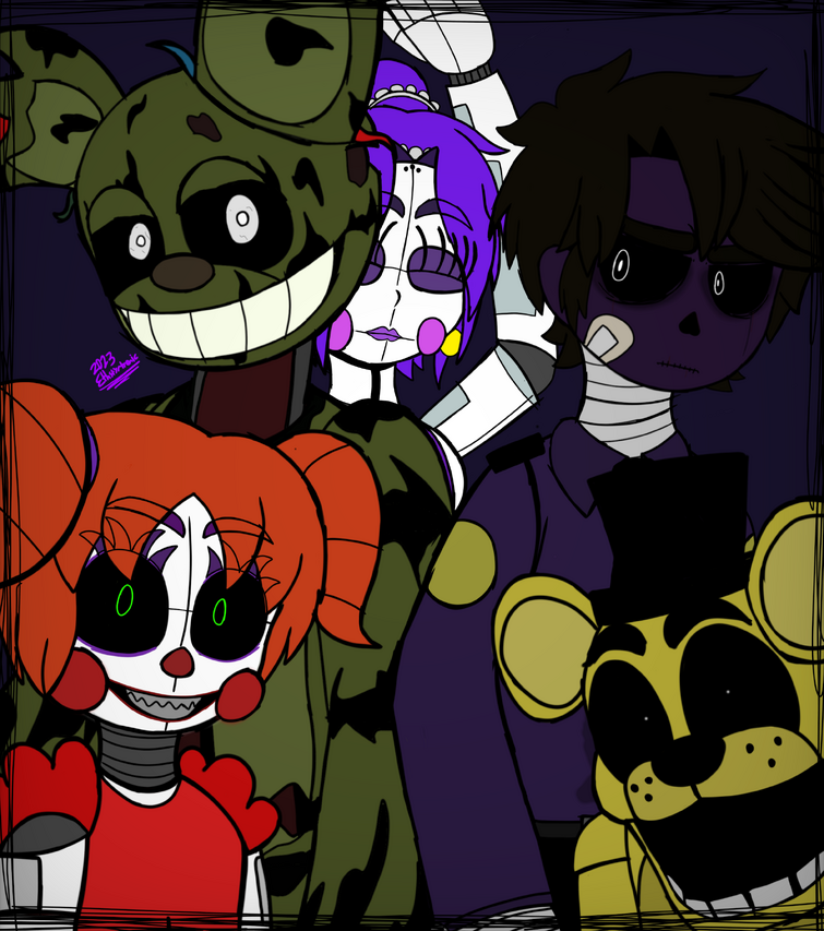My stylized FNAF 4 redesigns (there's way more than just a bedroom