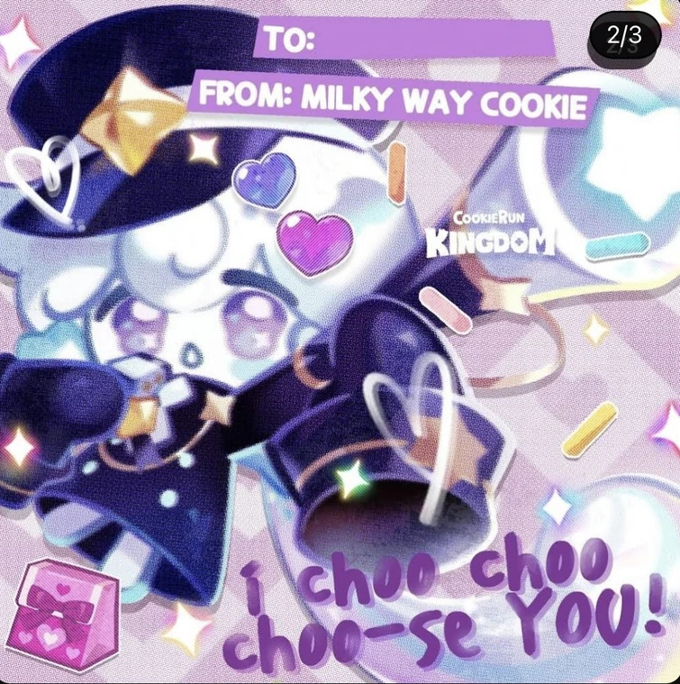 I found this cookie run kingdom valentine’s Day card Fandom