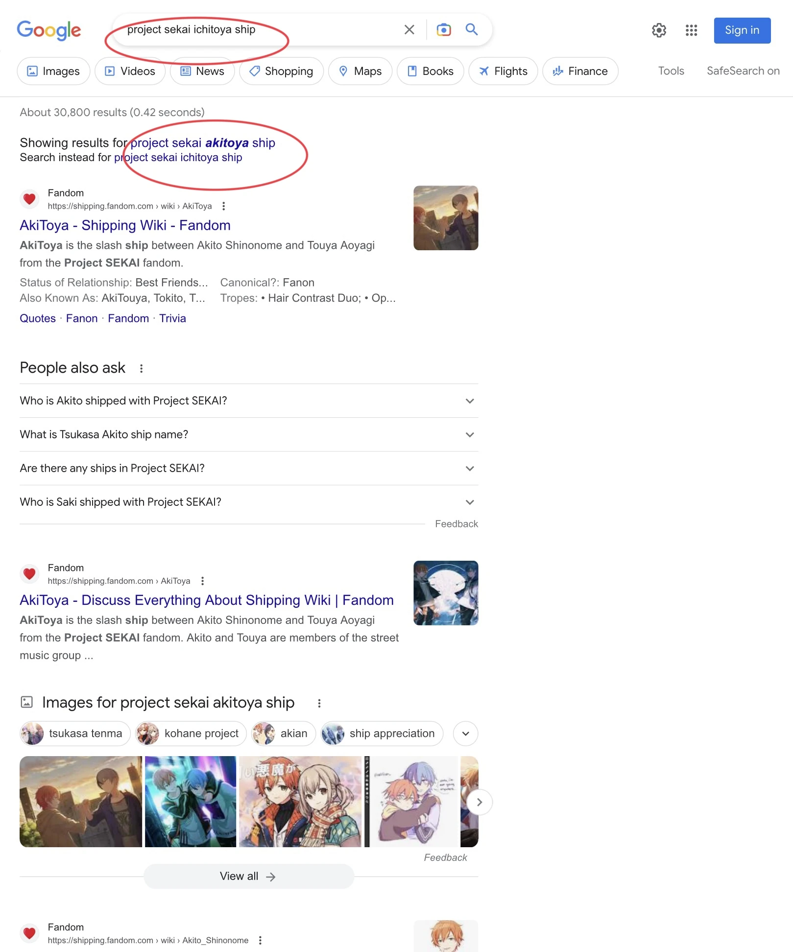 You know your ship is a rarepair when google says, Fandom