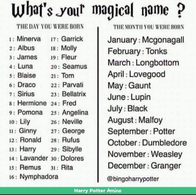 What's yours? I am Molly Potter.