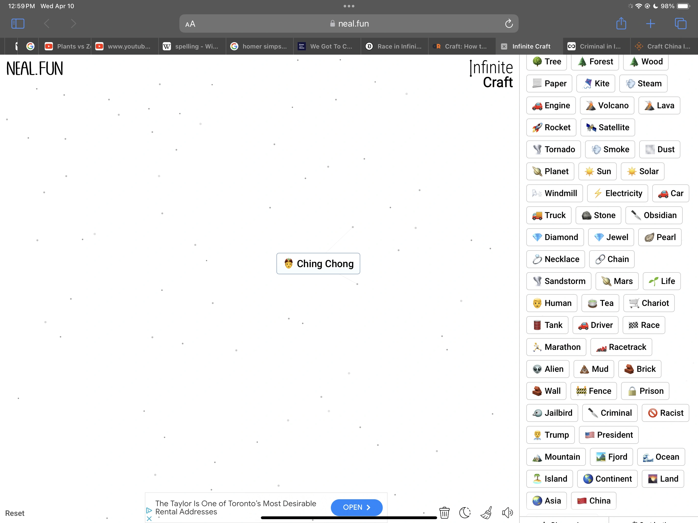 Infinite Craft Is Racist Fandom